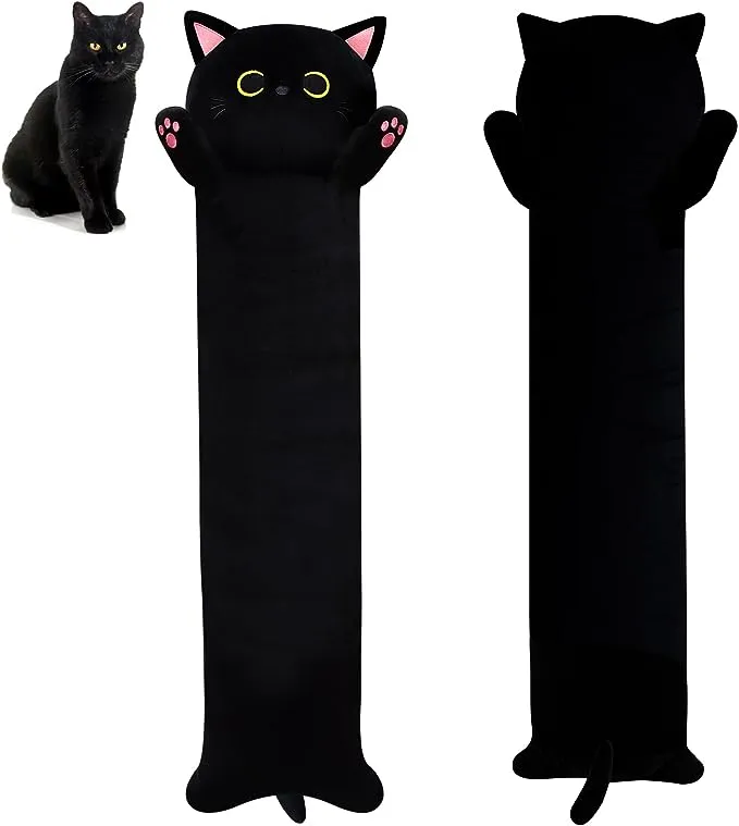 MUFEIRUO Long Cat Plush Long Cat Body Pillow, 31" Kawaii Cartoon Cat Stuffed Animals Soft Cat Plushie, Cute Black Cat Plush Pillow Cuddle Pillow Stuffed Cat Toys for Kids BirthdayMUFEIRUO Long Cat Plush Long Cat Body Pillow, 31" Kawaii Cartoon Cat Stuffe