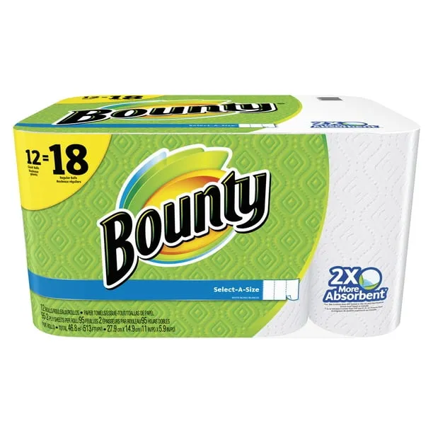 Bounty Select-a-Size Paper Towels, White, 12 Count