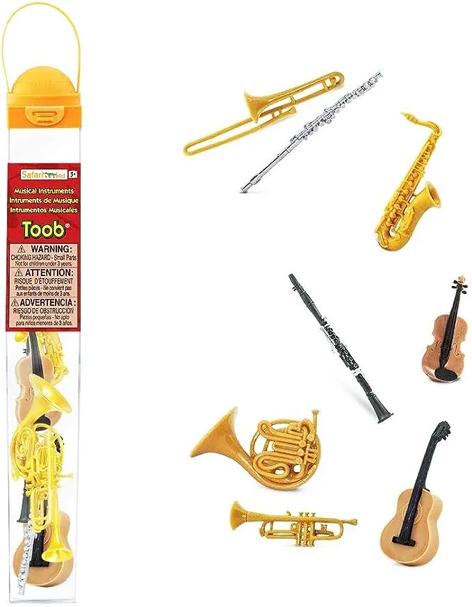 Toob Safari Ltd Musical Instruments Pretend Play Figures Toy, 7 Instruments 