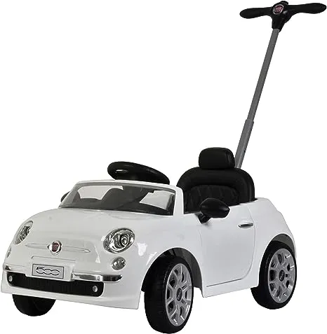 Best Ride On Cars Fiat 500 Push Car, White 37 x 19 x 12 inches, Large, White