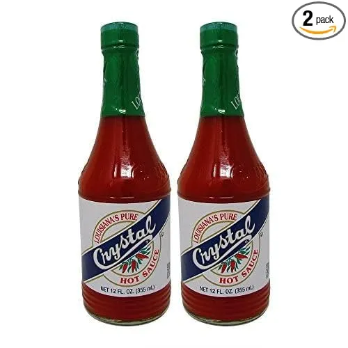 Bundle-2 Items : Crystal Hot Sauce Louisiana's Pure Hot Sauce, 12 Oz (Pack of 2)