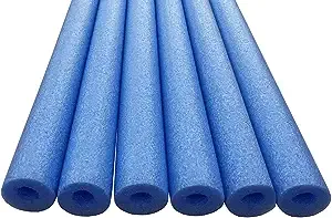 Oodles of Noodles Deluxe Foam Pool Swim Noodles - 6 Pack 52 inch Bulk Pack, Red