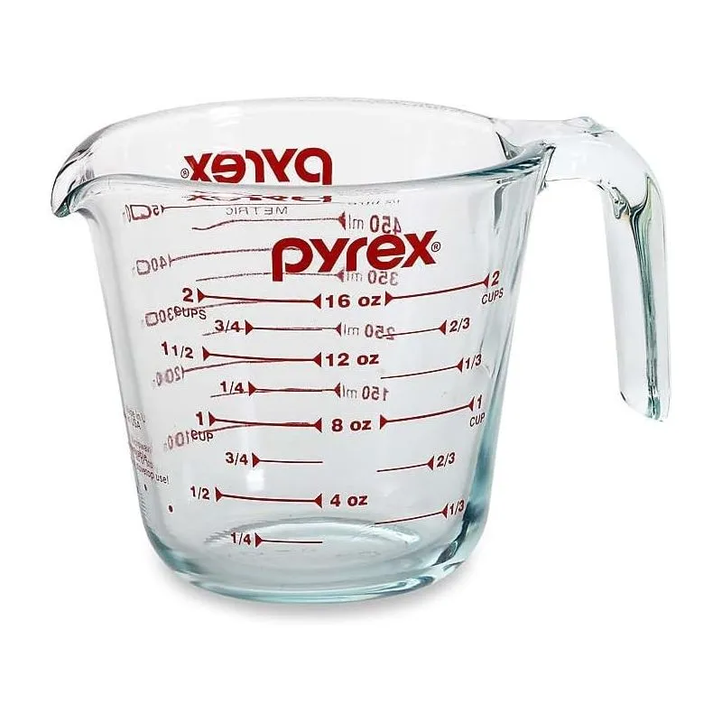 Pyrex Prepware 6001075 2-cup Measuring Cup, Red Graphics, Clear