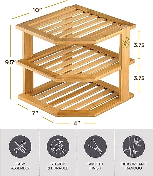 Cabinet Shelf Organizer - Corner Shelf for Kitchen & Bathroom - Countertop & Kitchen Cabinet Organizer - Kitchen Organizer, Bathroom Organizer Countertop, Kitchen Organization, Kitchen Storage Cabinet