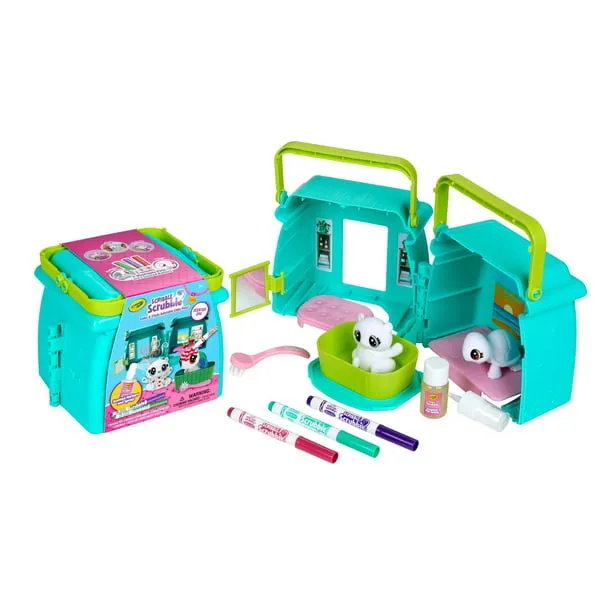 Crayola Scribble Scrubbie Pets Scented Spa, Animal Toy Playset, includes Washable & Scented Markers, Gifts for Girls & Boys, Ages 3+