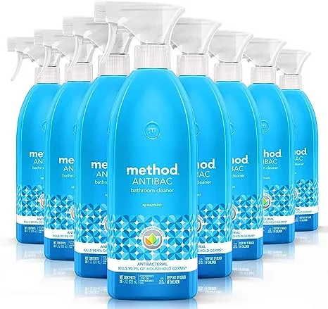 Method Antibacterial Toilet Bowl Cleaner, Spearmint, Kills 99.9% of Household Germs, 24 Fl Oz (Pack of 6)