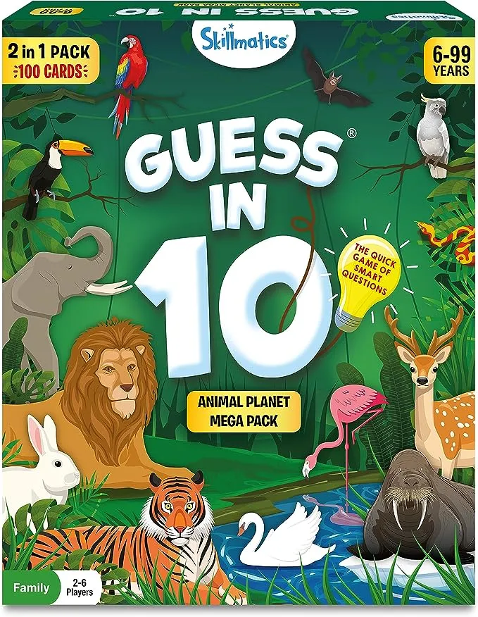 Skillmatics Guess in 10 Animal Planet Card Game Brand New Sealed