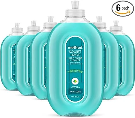 Method Hardwood Floor Cleaner Squirt + Mop Bottle, Spearmint Sage, For Sealed Hardwood and Laminate Floors, 25 Fl Oz (Pack of 6)Method Hardwood Floor Cleaner Squirt + Mop Bottle,…