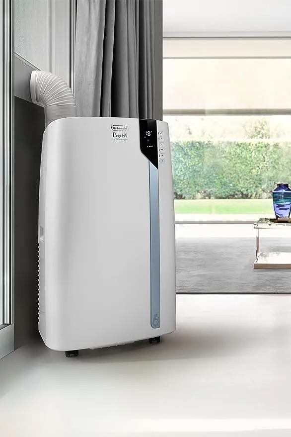 De'Longhi PACEX390UVcare-6AL WH PAC Portable Air Conditioner, Dehumidifier, Fan & UV-Carelight, 14000 BTU + UV CARE, White