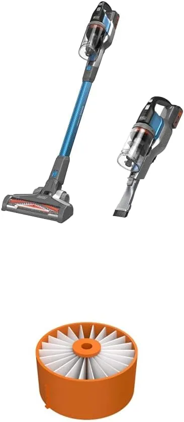 BLACK+DECKER Powerseries Extreme Cordless Stick Vacuum Cleaner, Blue with Replacement Filter (BSV2020G & BSVF1)