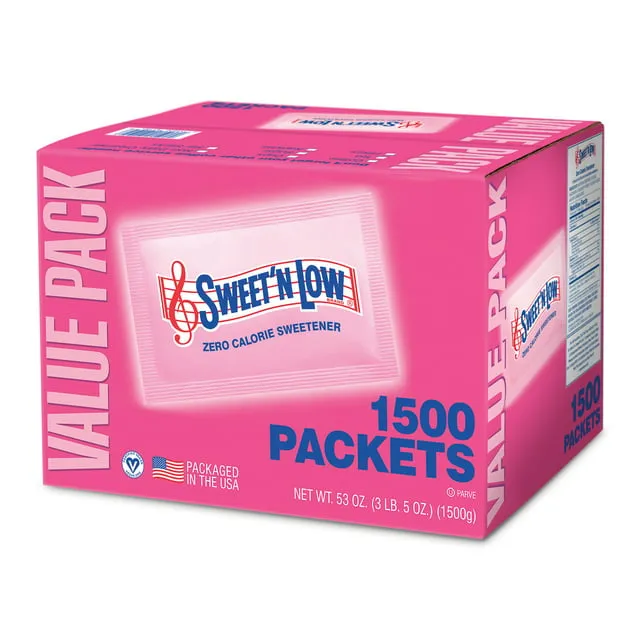 Sweet’N Low Zero-Calorie Sweetener, Contains Saccharin, Sugar Substitute, Keto, Vegan, Gluten-Free, Great for Cooking, Baking, Coffee, Tea, Hot/Cold Beverages, 8oz Box (12 Pack)