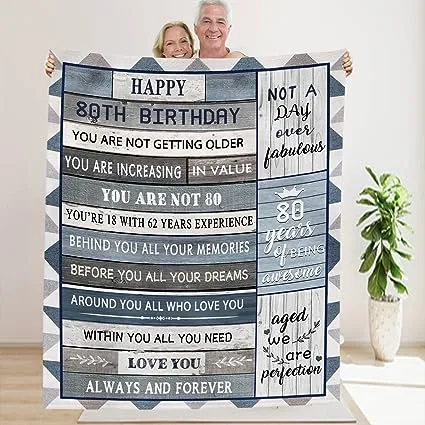 80th Birthday Thrown Blanket