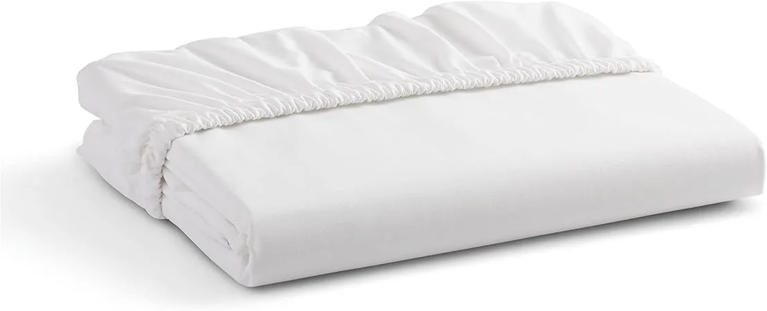 100% Cotton Percale Sheets Full size, White, 1 Deep Pocket Fitted Sheet Crisp and Cool Strong Bed Linen, Size: Full Fitted Sheet