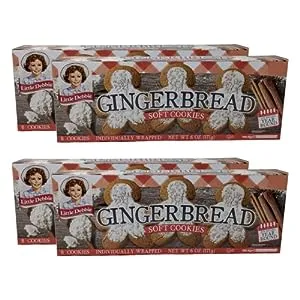 Little Debbie Gingerbread Soft Cookies, 4 Boxes, 32 Individually Wrapped Cookies