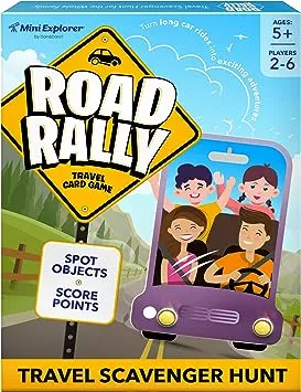 Road Rally Travel Scavenger Hunt - Juego de cartas para niños – Viaje por carretera, juegos de coches y actividades imprescindibles I – Fun Eye Hide & Seek Found Spy Summer Camping Toys Edades 5, 6,