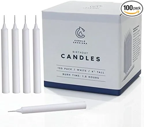 Chime Candles for Spells Rituals Birthday Party Congregation 100 White