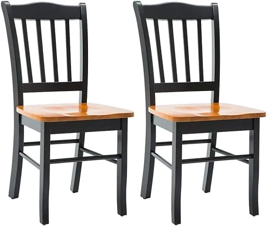 Boraam Shaker Dining Chairs, Black/Oak - 2 count