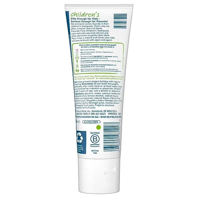 Tom's of Maine Silly Children's Fluoride-Free Toothpaste - 5.1oz