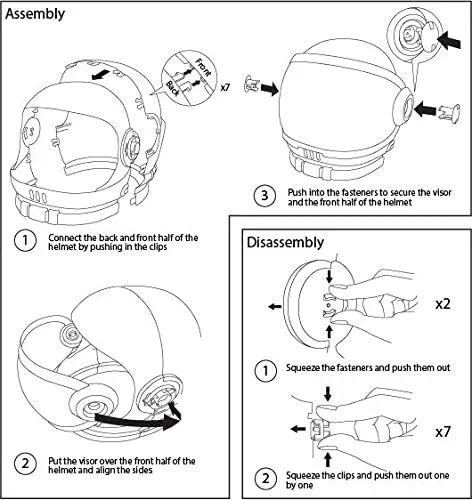 Astronaut Helmet for Kids with Movable Visor, Space Birthday party supplies, School Classroom Dress Up, Pretend Role Play Accessory Toy Set, Halloween Chritsmas Ideal Gift