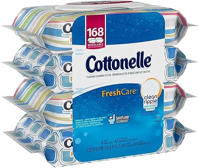 Cottonelle Flushable Wet Wipes 4 Flip-Top Packs