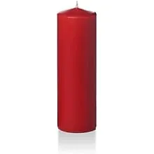 Yummi 2.25" x 7" Ruby Red Slim Round Pillar Candles - 4 per Pack