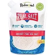 Redmond Real Salt - Sal marina fina antigua, sal mineral sin refinar, bolsa de 16 onzas (paquete de 2)