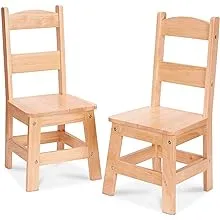 Melissa & Doug Wooden Chairs, Set of 2 - Blonde Furniture for Playroom - Kids Wooden Chairs, Children's Wooden Playroom Furniture