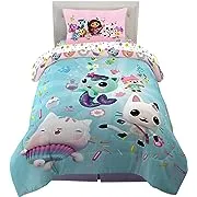 DreamWorks Gabby's Dollhouse Cakey, MerCat And Pandy Kids Bedding Super Soft Comforter And Sheet Set, 5 Piece Full Size, By Franco.DreamWorks Gabby's Dollhouse Cakey, MerCat An…