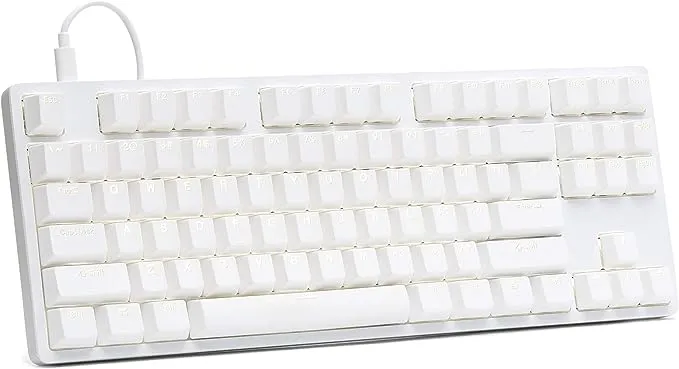 Drop ENTR White/Silver Mechanical Keyboard Switches 87 Keys MDX-34727-3 NIB