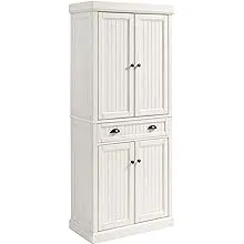 Crosley Seaside Kitchen Pantry, Distressed White