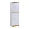 Hodedah 4 Door Kitchen Pantry with Four Shelves, White