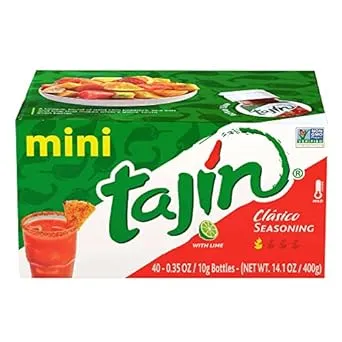 Tajín Clásico Chile Lime Seasoning Mini Display 0.35 oz, 40 Mini Bottles (Pack of 1)