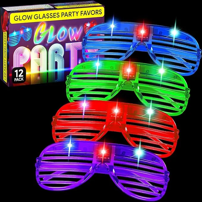 A3 Direct LED Glasses & Kids Party Favors - 12 Neon Glow in The Dark Parties ...