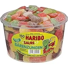 Haribo Saure Barenzungen, Sour Bears Tongues, Tub