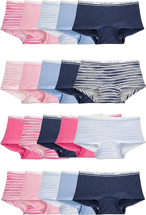 Fruit of the Loom Girls' Cotton Boyshort Underwear