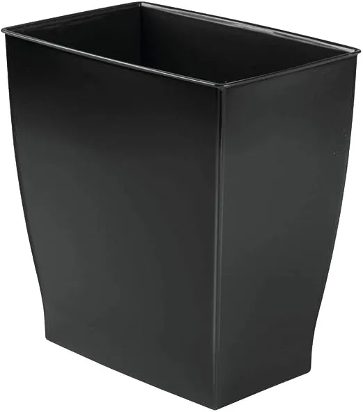 Interdesign Mono Wastebasket Trash Can - Rectangular, Black