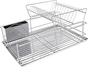 Megachef Chef Stainless Iron Shelf Dish Rack DR-209 Silver 15.50" x 12.75" x 8.75