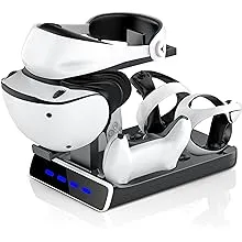 PSVR2 Controller Charging Dock with LED Light， VR Stand Display Your PSVR2， Charging Compatible with PS5 Controller Charger， Playstation VR2 Handle, Charging Cable, Seat Charger