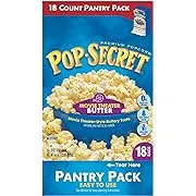 Pop Secret Popcorn, Movie Theater Butter, 3.2 Ounce Microwave Bags, 18 Count Box