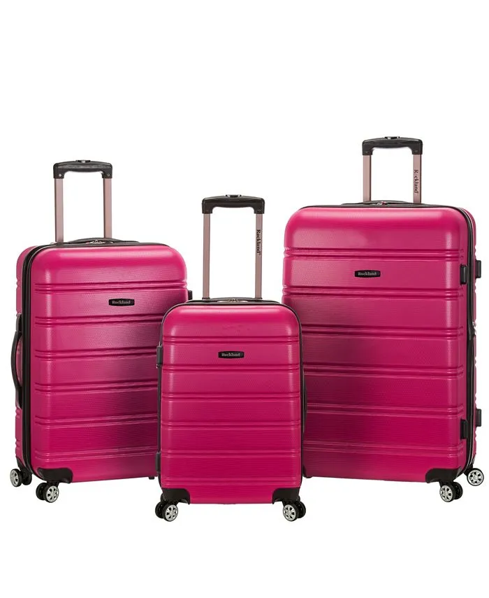 Rockland Melbourne Hardside Expandable Spinner Wheel Luggage, Turquoise, 3-Piece Set (20/24/28)