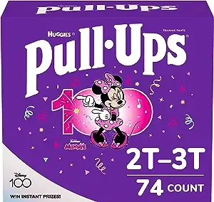 Pull-Ups Girls' Potty Training Pants Training Underwear Size 4, 2T-3T, 74 Ct