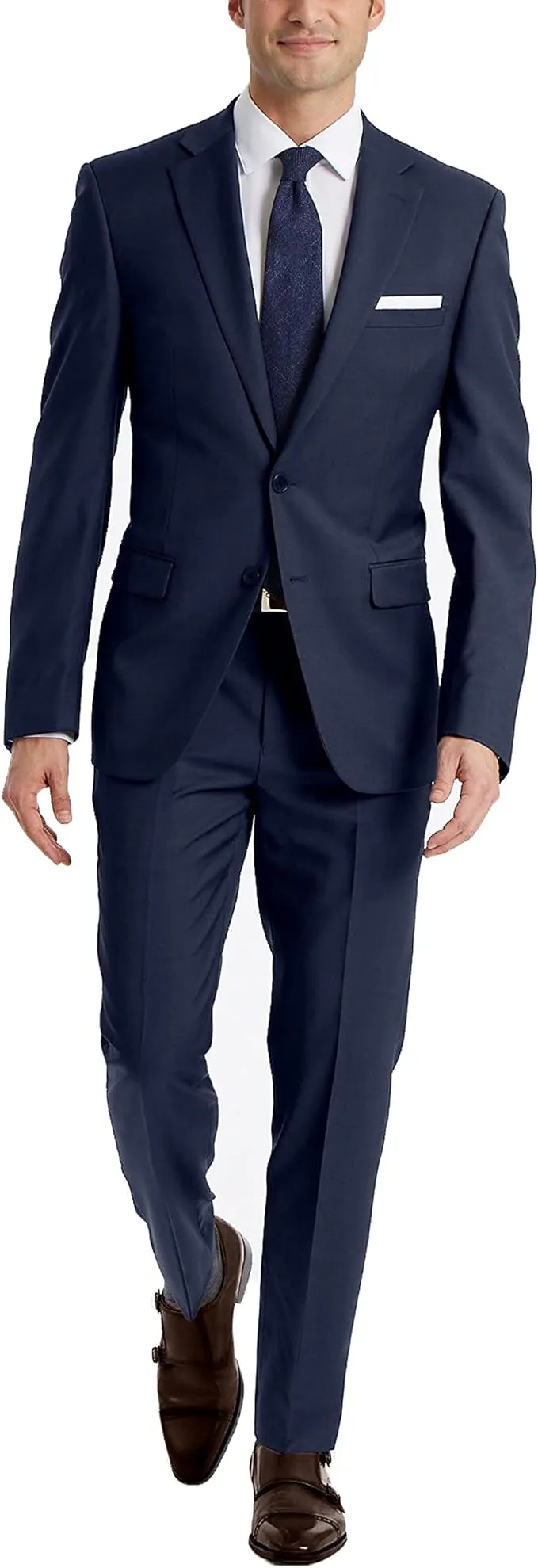 Calvin Klein Men's Slim-Fit Wool-Blend Stretch Suit Pants