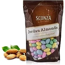 Sconza Assorted Jordan Almonds | Candy Coated California Almonds | Made in the USA |Pack of 1 (16 Ounce)