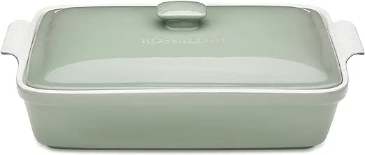 ROSSALLINI Stoneware Casserole Dish Bakeware Set with Lid Covered Rectangular Dinnerware