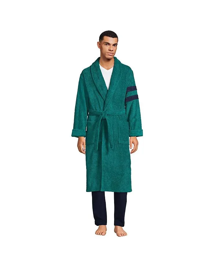 Lands' End Men's Calf Length Turkish Terry Robe