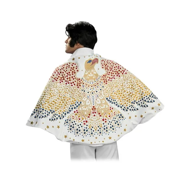 Rubie's Men Elvis Cape With Eagle Design Costume Accessory, White, One Size USRubie's Men Elvis Cape With Eagle Design Costume Accessory, White, One Size US