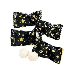 Fun Express Black with Gold Star Butter Mints Candy - 108 Pieces of Buttermints Candy for Unforgettable Celebrations - 14 Oz of Sweet Memories, Ideal for Wedding Favors, Rehearsal Dinner FavorsFun Express Black with Gold Star Butter Mints Candy - 108 Pie