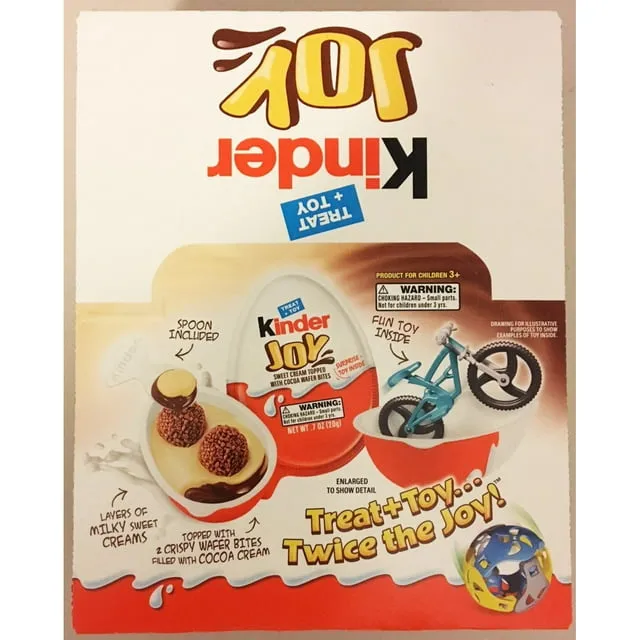 Kinder Joy Sweet Treat Toy Eggs, Chocolate, 0.7 oz Egg, 12 Eggs/Pack