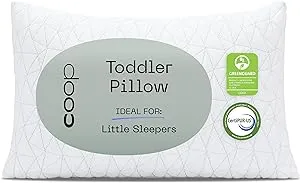 Coop Home Goods Toddler Pillow, Soft, Breathable & Washable Mini Bed Pillows for Kids, Adjustable Pillow with Premium Memory Foam for Neck, Knee & Back Support, CertiPUR-US/GREENGUARD Gold, 19" x 13"