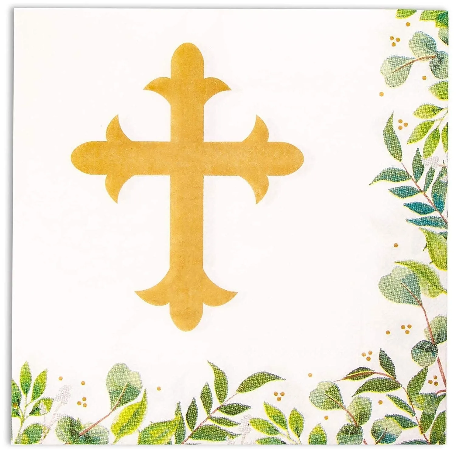 100 Pack Church Paper Napkin 6.5" for Baptism, Christening Party Décorations